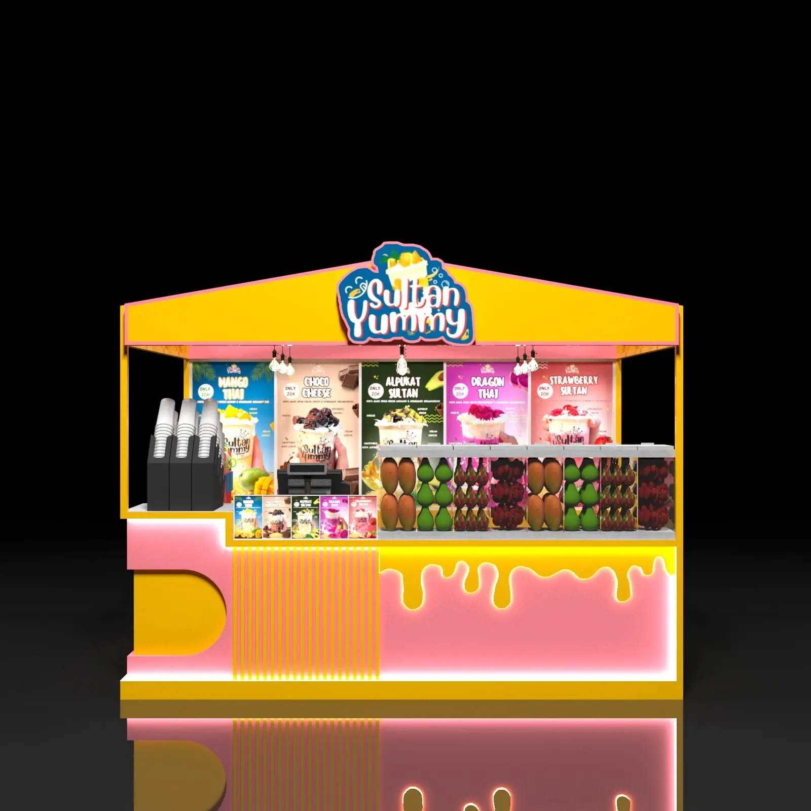 Desain Gerobak Kontainer & Booth Minuman Modern - AFARCHITECT.ID